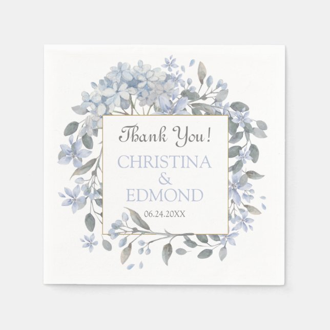 Perfectly Pretty Boho Floral Wedding Thank You  Napkins (Front)