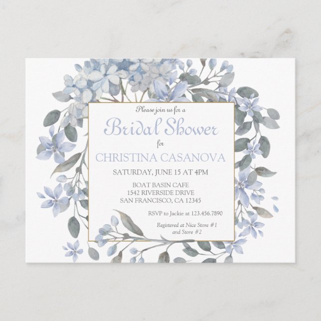 Perfectly Pretty Lavender Bridal Shower Invitation Postcard (Front)