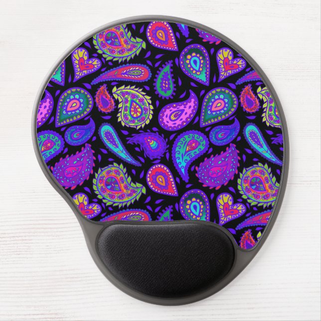 Perfectly Pretty Purple Paisley Gel Mouse Pad (Front)