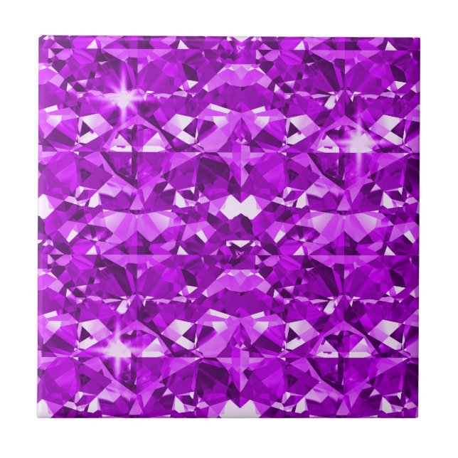 Perfectly Purple Diamonds Ceramic Tile (Front)