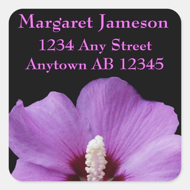 Perfectly Purple Floral Wedding Address Label (Front)