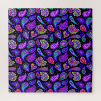 Perfectly Purple Paisley Pretty Jigsaw Puzzle