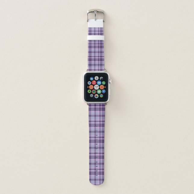 Perfectly Purple Plaid Apple Watch Band (Front)