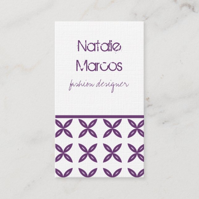 Perfectly Trendy Business Card, Violet Card (Front)
