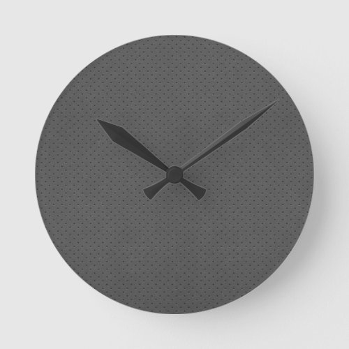 Perforated Gray Leathers Digital Print Round Clock