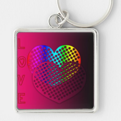 Perforated Heart Pink St Valentines Day S KeyC Keychain