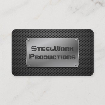 Perforated Metal Plate Business Card by artNimages at Zazzle
