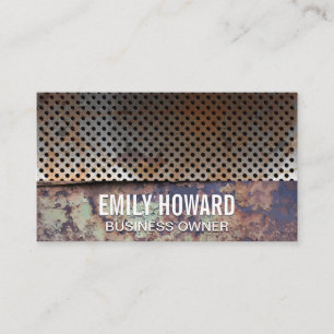 Perforated Rusted Metal Business Card