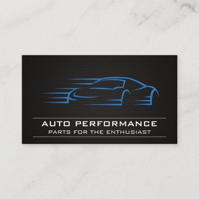 Performance Car Drifting Logo | Carbon Fiber Business Card (Front)