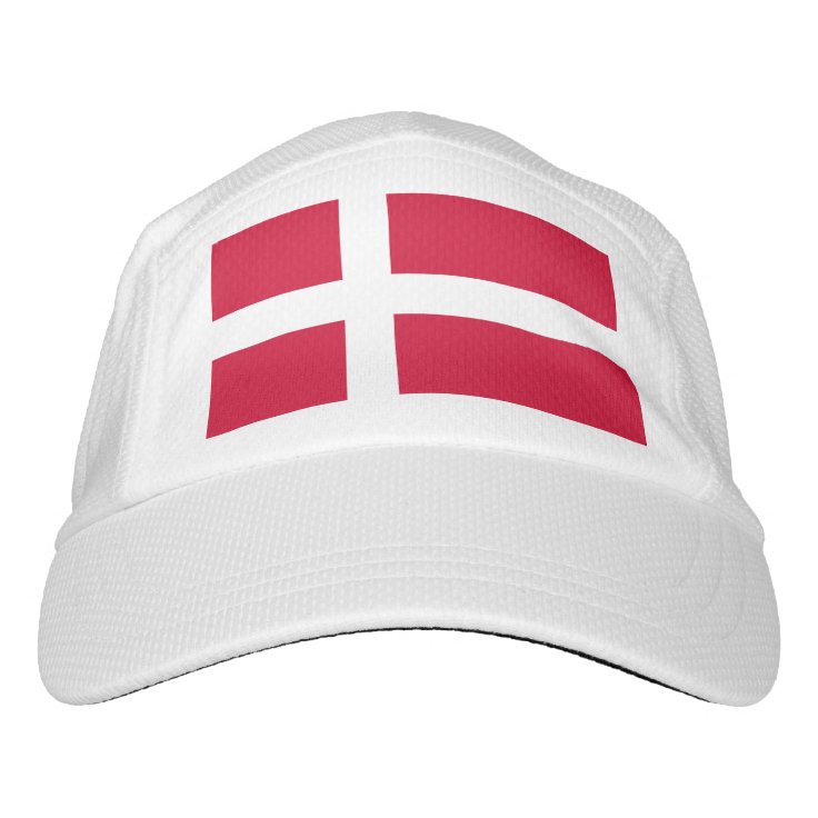 Performance Hat with flag of Denmark | Zazzle