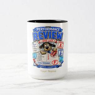 Performance Review Personalized Funny Office Two-Tone Coffee Mug