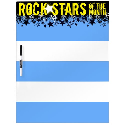Performance rock star employee student recognition dry erase board