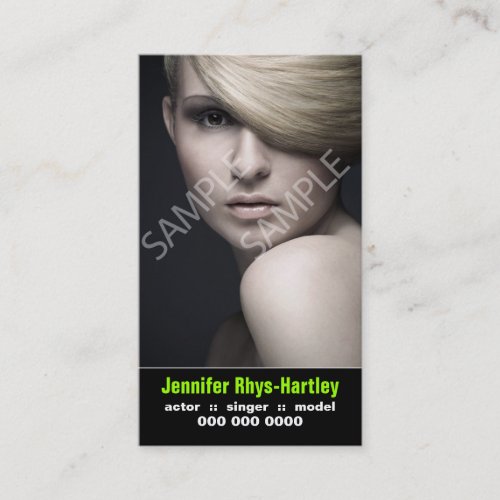 Performers Vertical Resume and Headshot Business Card