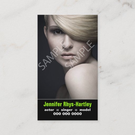 Customizable Performers Vertical Resume and Headshot Business Card