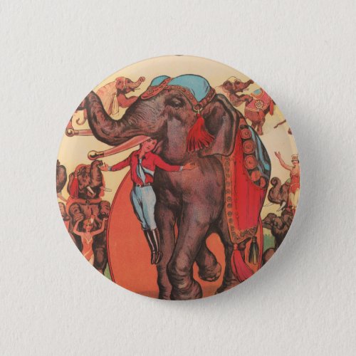 Performing Elephants With Women And Trainer Button