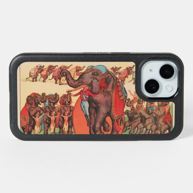 Performing Elephants With Women And Trainer. iPhone 15 Case (Back Horizontal)