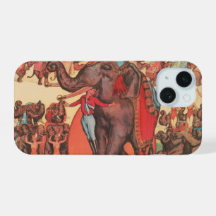 Performing Elephants With Women And Trainer. iPhone 15 Case