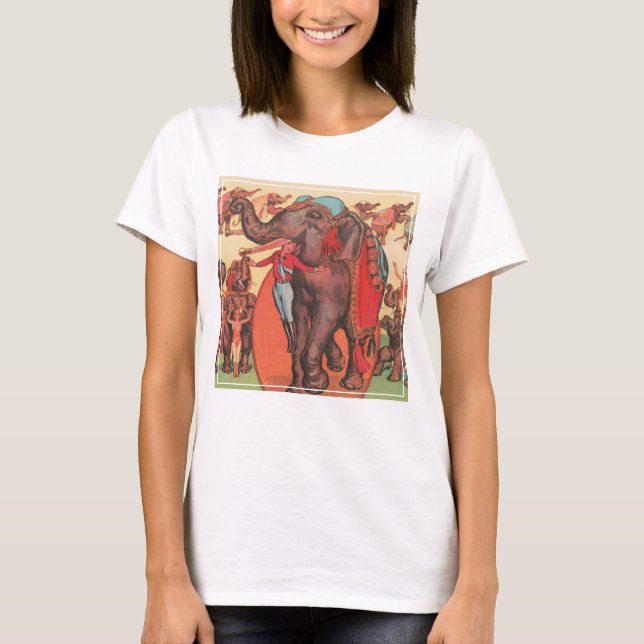 Performing Elephants With Women And Trainer. T-Shirt (Front)