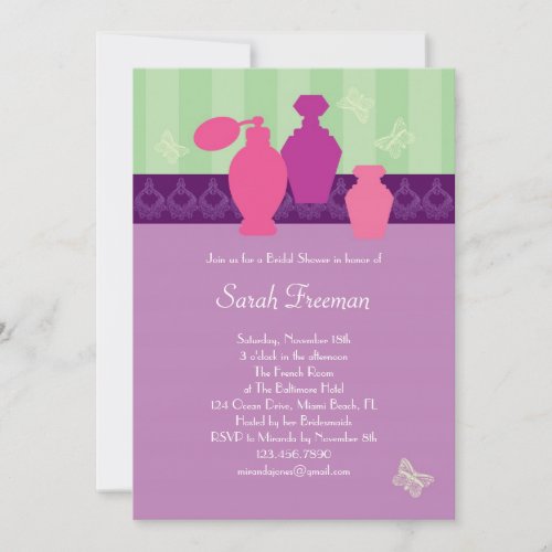 Perfum Bottles Bridal Shower Invitation