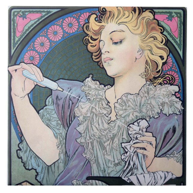 Perfume, Alphonse Mucha Ceramic Tile (Front)