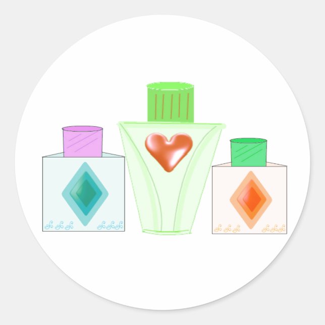 Perfume and Lotion Bottles Classic Round Sticker (Front)