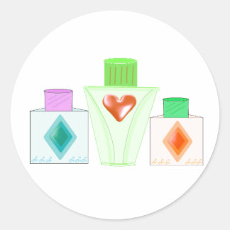 Perfume and Lotion Bottles Classic Round Sticker