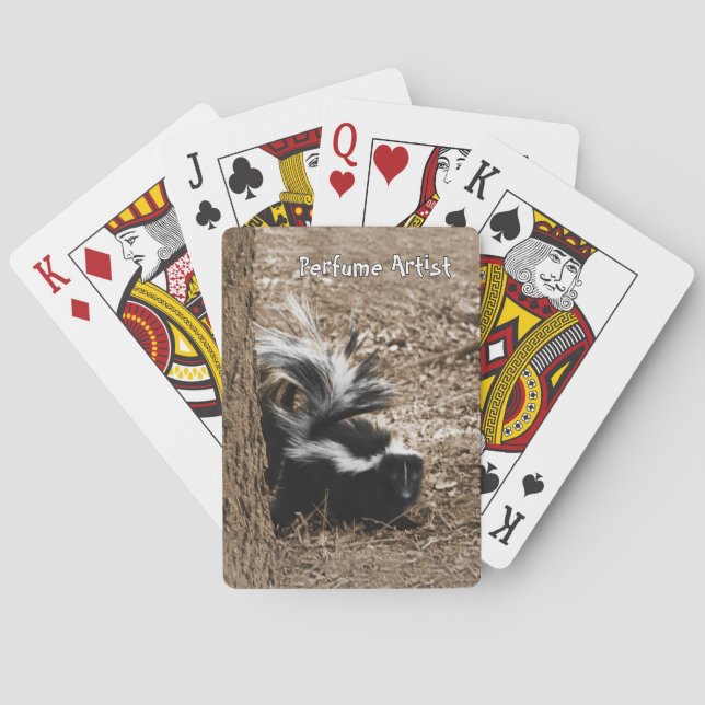 Perfume Artist "friendly" skunk image and caption Poker Cards (Back)