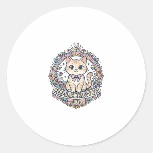 Perfume Beauty Cat Cute Cat T-Shirt Design - Perfu Classic Round Sticker