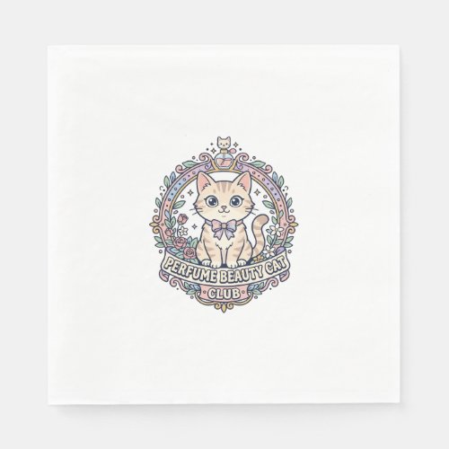 Perfume Beauty Cat Cute Cat T-Shirt Design - Perfu Napkins