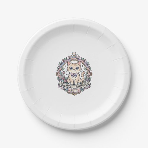 Perfume Beauty Cat Cute Cat T-Shirt Design - Perfu Paper Plates