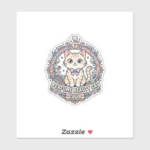 Perfume Beauty Cat Cute Cat T-Shirt Design - Perfu Sticker