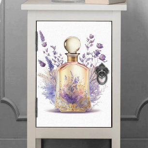 Perfume Bottle and Gorgeous Lavender Flower Spray Tissue Paper