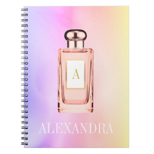  Perfume Bottle Chic Monogram Personal Notebook