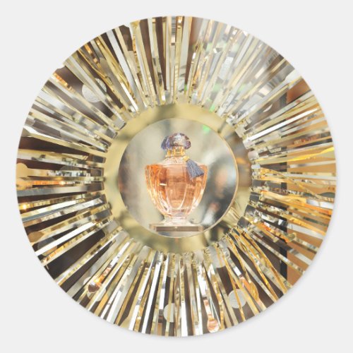 Perfume bottle classic round sticker