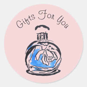 Perfume bottle design Gift business branding Classic Round Sticker
