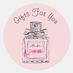 Perfume bottle design Gift business branding Classic Round Sticker