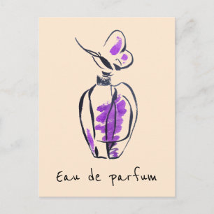 Perfume bottle fashion Eau de parfum illustration Postcard