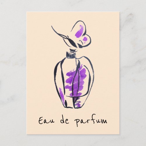 Perfume bottle fashion Eau de parfum illustration Postcard