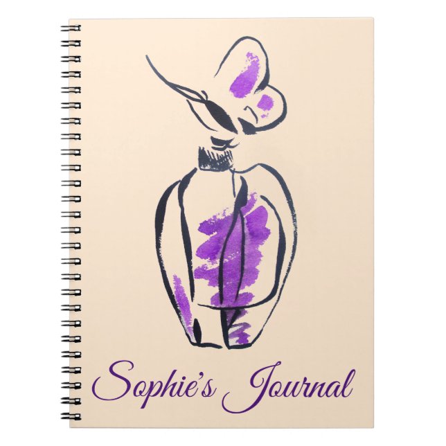 Perfume bottle fashion girl's journal (Front)
