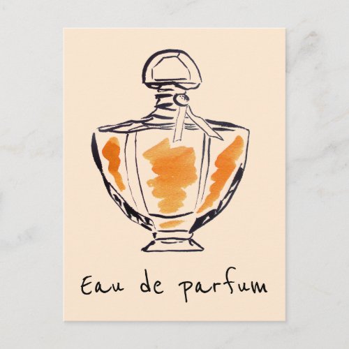 Perfume bottle fashion watercolour Eau de parfum Postcard