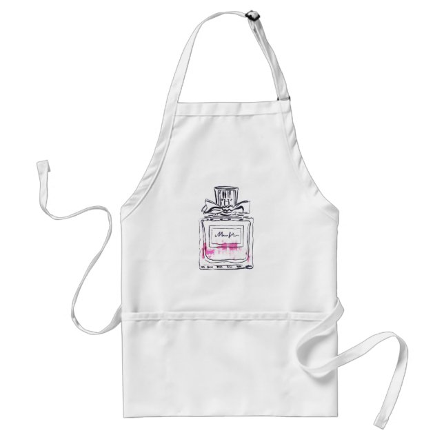 Perfume bottle fashion watercolour illustration adult apron (Front)