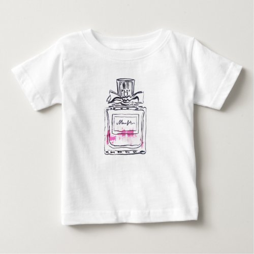 Perfume bottle fashion watercolour illustration baby T_Shirt