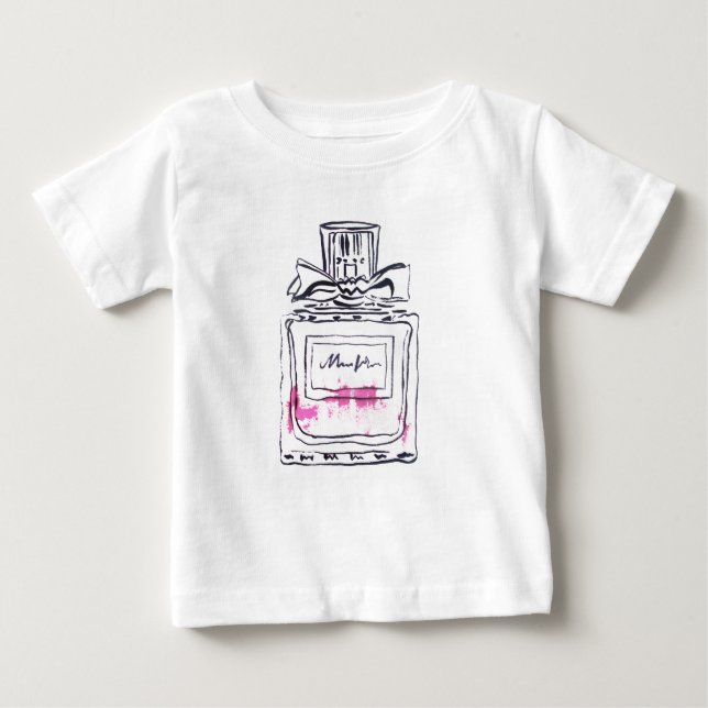 Perfume bottle fashion watercolour illustration baby T-Shirt (Front)
