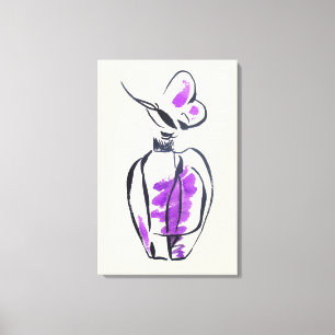 Perfume bottle fashion watercolour illustration canvas print