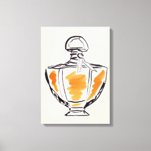 Perfume bottle fashion watercolour illustration canvas print