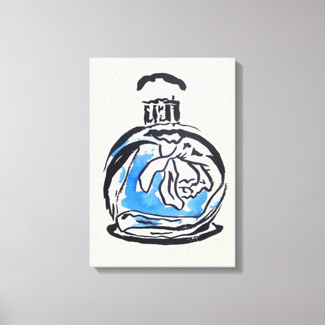 Perfume bottle fashion watercolour illustration canvas print (Front)