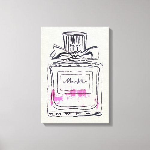 Perfume bottle fashion watercolour illustration canvas print