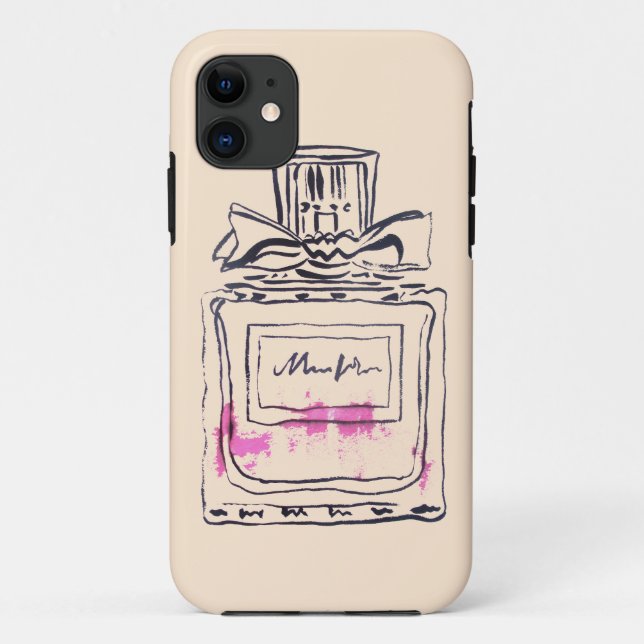 Perfume bottle fashion watercolour illustration Case-Mate iPhone case (Back)