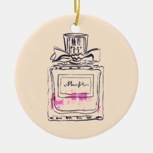 Perfume bottle fashion watercolour illustration ceramic ornament
