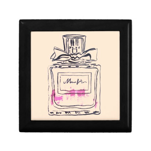 Perfume bottle fashion watercolour illustration keepsake box